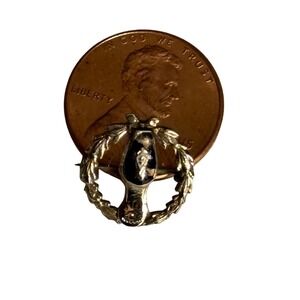 Masonic Bowling Pin Enamel Laurel Wreath Pin Badge Brooch Sterling Silver